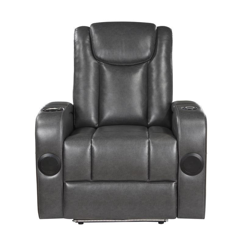 Turbo - Power Reclining Chair with Wireless Charger, Cooling Cup-Holder, Storage Arms, Speakers, LED Light and USB port