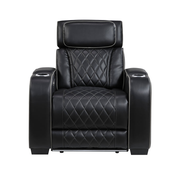 Fairway - Power Reclining Chair with Power Headrest, Cup holders and Storage Arms(Top and Side), Charging Ports and LED lighting