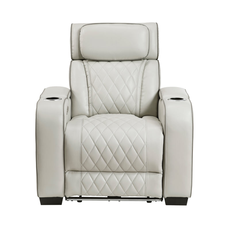 Fairway - Power Reclining Chair with Power Headrest, Cup holders and Storage Arms(Top and Side), Charging Ports and LED lighting