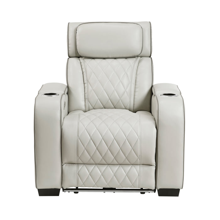 Fairway - Power Reclining Chair with Power Headrest, Cup holders and Storage Arms(Top and Side), Charging Ports and LED lighting