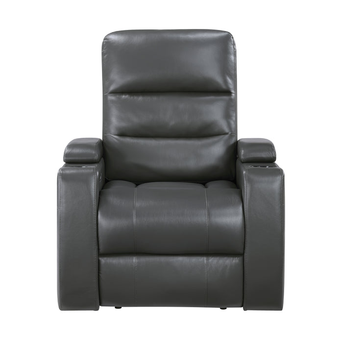 Rose Hill - Power Reclining Chair with Power Headrest, Heat and Massage, Receptacle, Cup-Holders with LED light, Storage Arms and Charging Ports