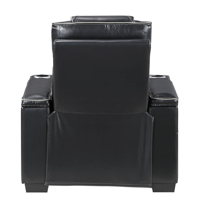 Apex - Power Reclining Chair with Power Headrest, Storage Arms with Cup Holders, Air Massage and Heat, LED Lighting and Charging Ports