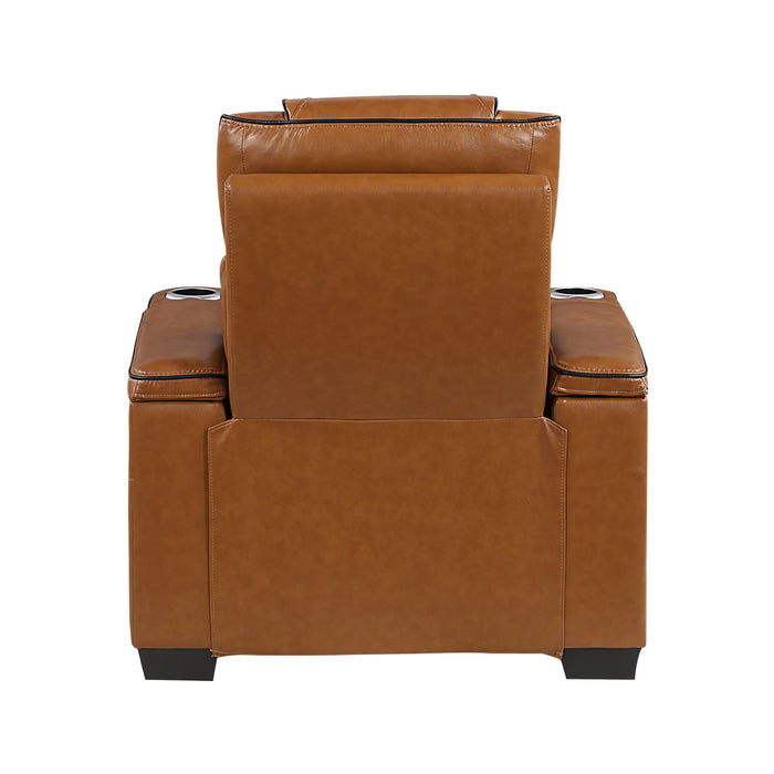 Apex - Power Reclining Chair with Power Headrest, Storage Arms with Cup Holders, Air Massage and Heat, LED Lighting and Charging Ports