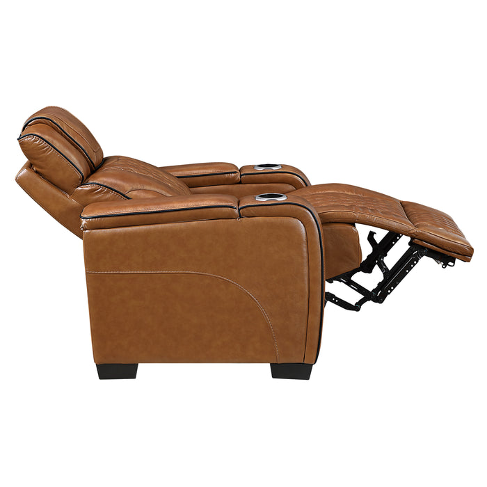 Apex - Power Reclining Chair with Power Headrest, Storage Arms with Cup Holders, Air Massage and Heat, LED Lighting and Charging Ports