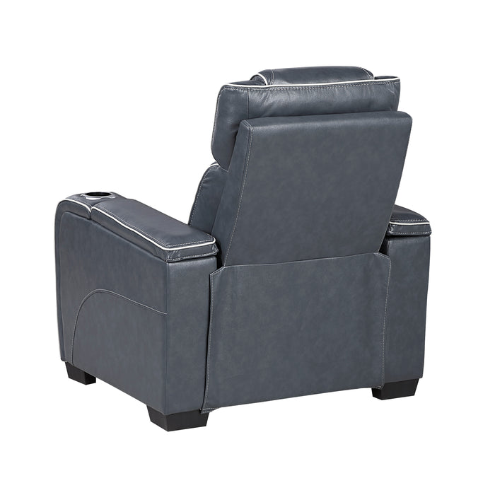 Apex - Power Reclining Chair with Power Headrest, Storage Arms with Cup Holders, Air Massage and Heat, LED Lighting and Charging Ports