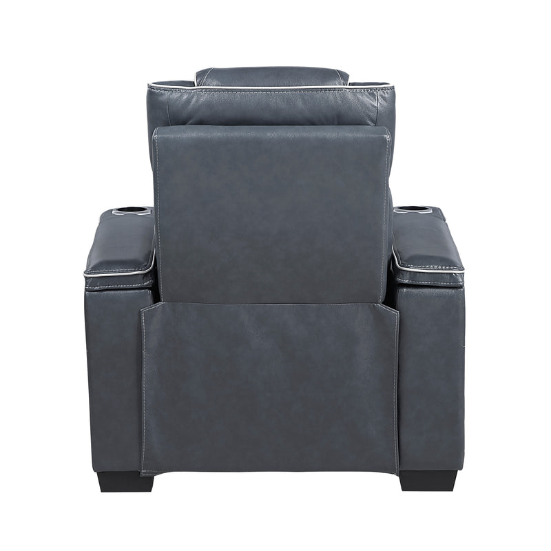 Apex - Power Reclining Chair with Power Headrest, Storage Arms with Cup Holders, Air Massage and Heat, LED Lighting and Charging Ports