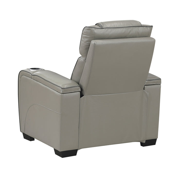 Apex - Power Reclining Chair with Power Headrest, Storage Arms with Cup Holders, Air Massage and Heat, LED Lighting and Charging Ports
