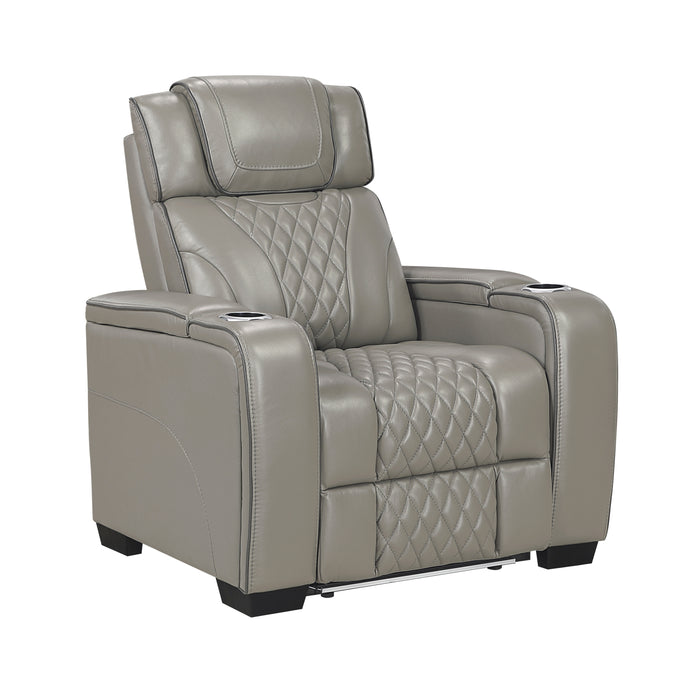 Apex - Power Reclining Chair with Power Headrest, Storage Arms with Cup Holders, Air Massage and Heat, LED Lighting and Charging Ports