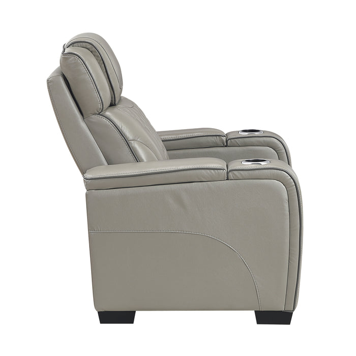 Apex - Power Reclining Chair with Power Headrest, Storage Arms with Cup Holders, Air Massage and Heat, LED Lighting and Charging Ports