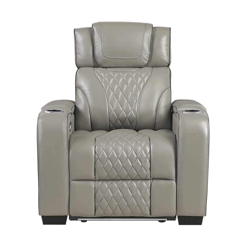Apex - Power Reclining Chair with Power Headrest, Storage Arms with Cup Holders, Air Massage and Heat, LED Lighting and Charging Ports