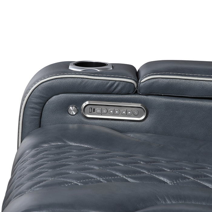 Apex - Power Reclining Chair with Power Headrest, Storage Arms with Cup Holders, Air Massage and Heat, LED Lighting and Charging Ports