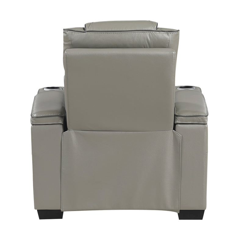 Apex - Power Reclining Chair with Power Headrest, Storage Arms with Cup Holders, Air Massage and Heat, LED Lighting and Charging Ports