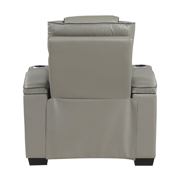Apex - Power Reclining Chair with Power Headrest, Storage Arms with Cup Holders, Air Massage and Heat, LED Lighting and Charging Ports