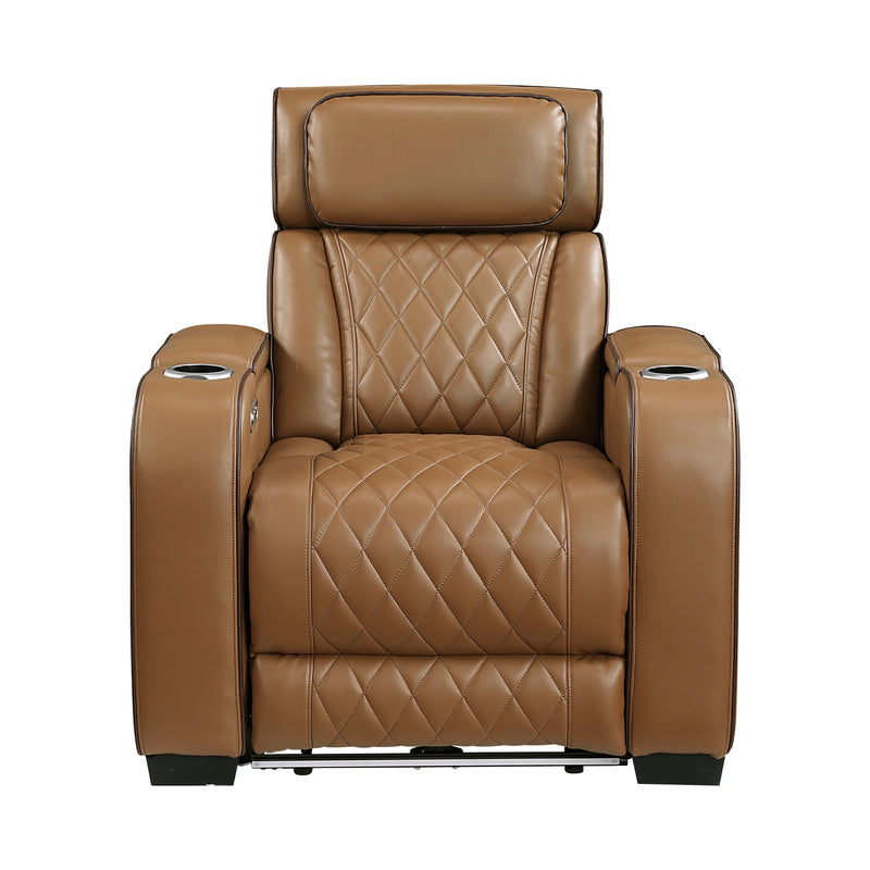 Fairway - Power Reclining Chair with Power Headrest, Cup holders and Storage Arms(Top and Side), Charging Ports and LED lighting