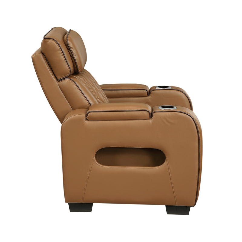 Fairway - Power Reclining Chair with Power Headrest, Cup holders and Storage Arms(Top and Side), Charging Ports and LED lighting
