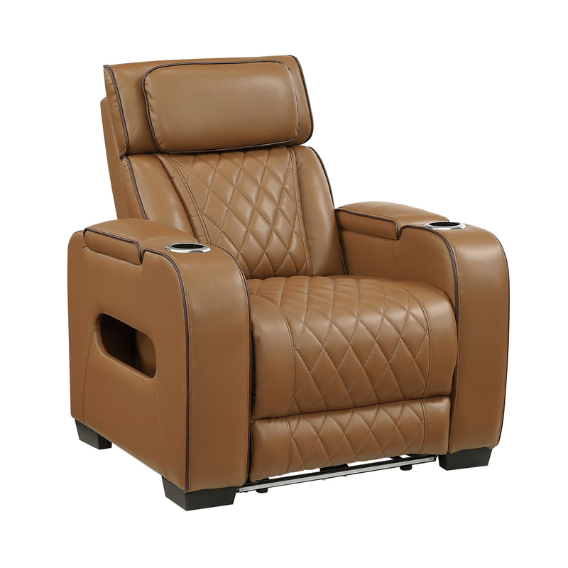 Fairway - Power Reclining Chair with Power Headrest, Cup holders and Storage Arms(Top and Side), Charging Ports and LED lighting
