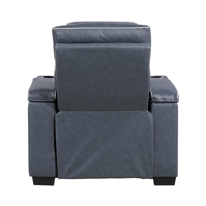 Cyber - Power Reclining Chair with Power Headrest, Cup holder, Storage Arms(Top and Side), Air Massage, Heat, LED Lighting and Charging Ports