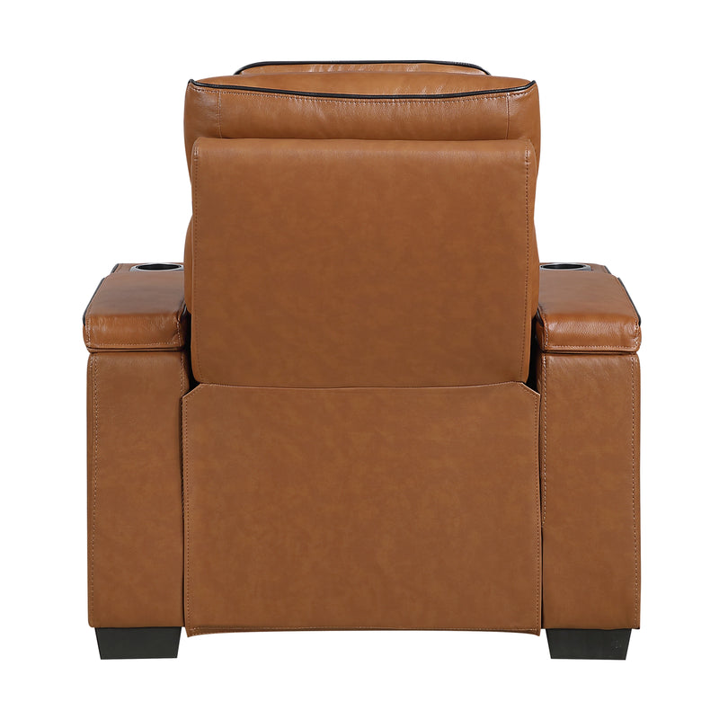 Cyber - Power Reclining Chair with Power Headrest, Cup holder, Storage Arms(Top and Side), Air Massage, Heat, LED Lighting and Charging Ports