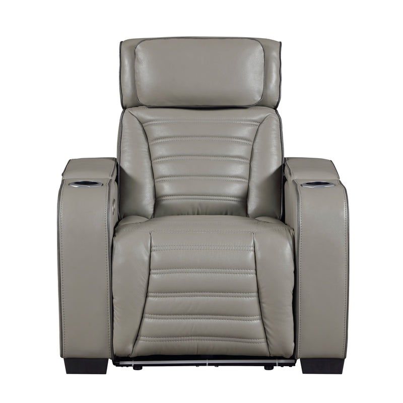 Cyber - Power Reclining Chair with Power Headrest, Cup holder, Storage Arms(Top and Side), Air Massage, Heat, LED Lighting and Charging Ports
