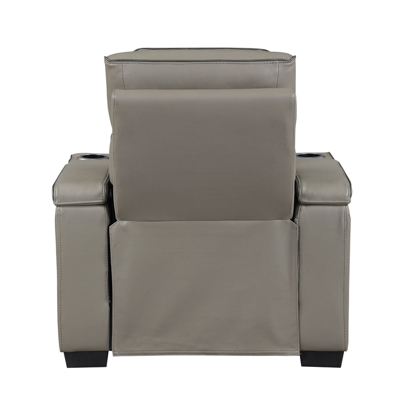 Cyber - Power Reclining Chair with Power Headrest, Cup holder, Storage Arms(Top and Side), Air Massage, Heat, LED Lighting and Charging Ports