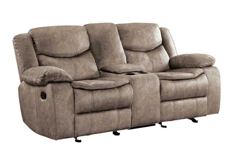 Bastrop - Double Glider Reclining Love Seat with Center Console