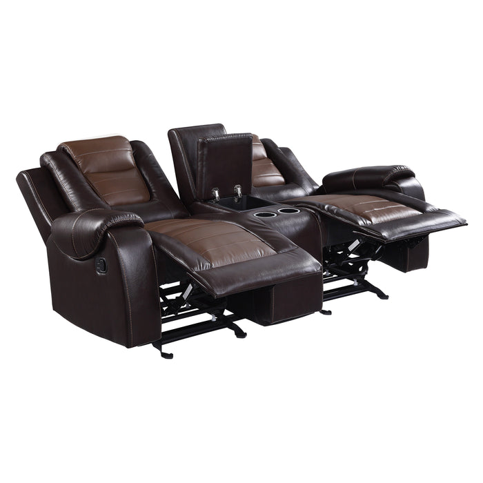 Briscoe - Double Glider Reclining Love Seat with Center Console