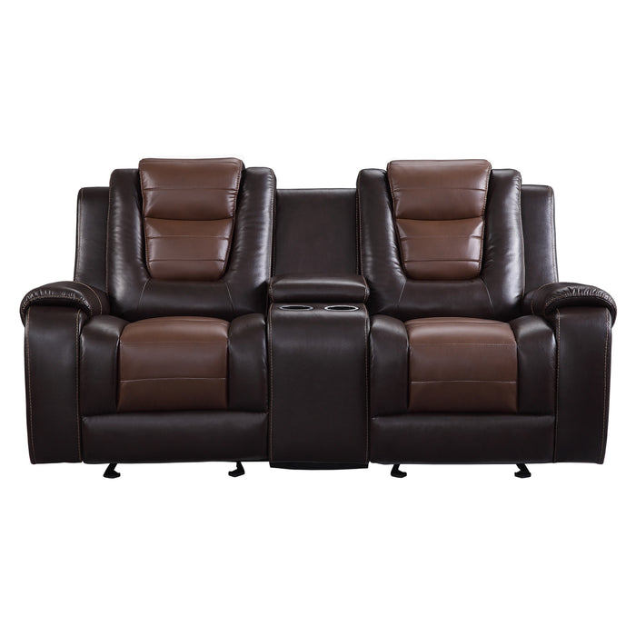 Briscoe - Double Glider Reclining Love Seat with Center Console