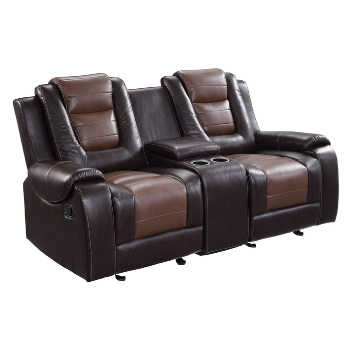 Briscoe - Double Glider Reclining Love Seat with Center Console