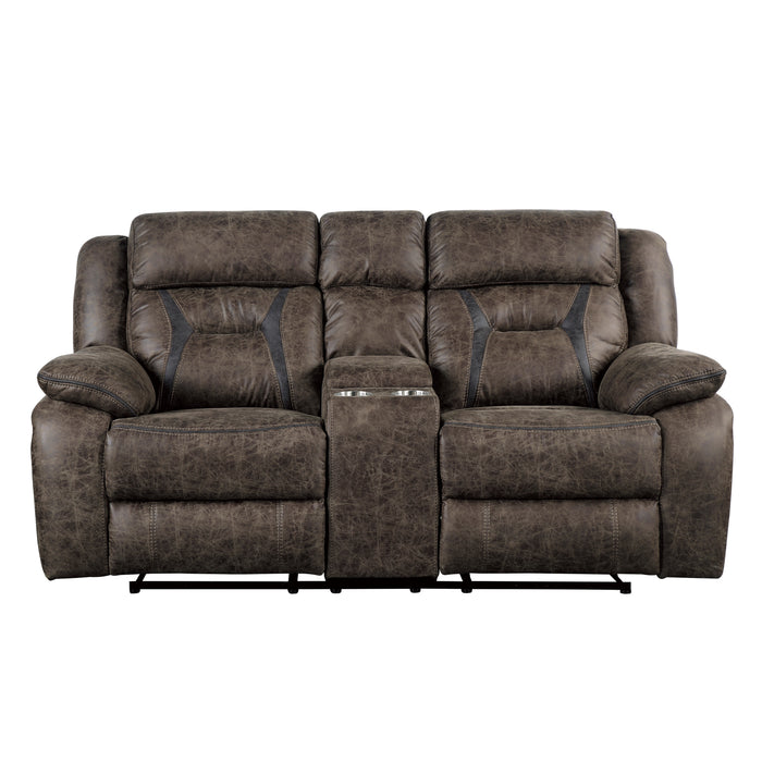 Madrona Hill - Double Reclining Love Seat with Center Console