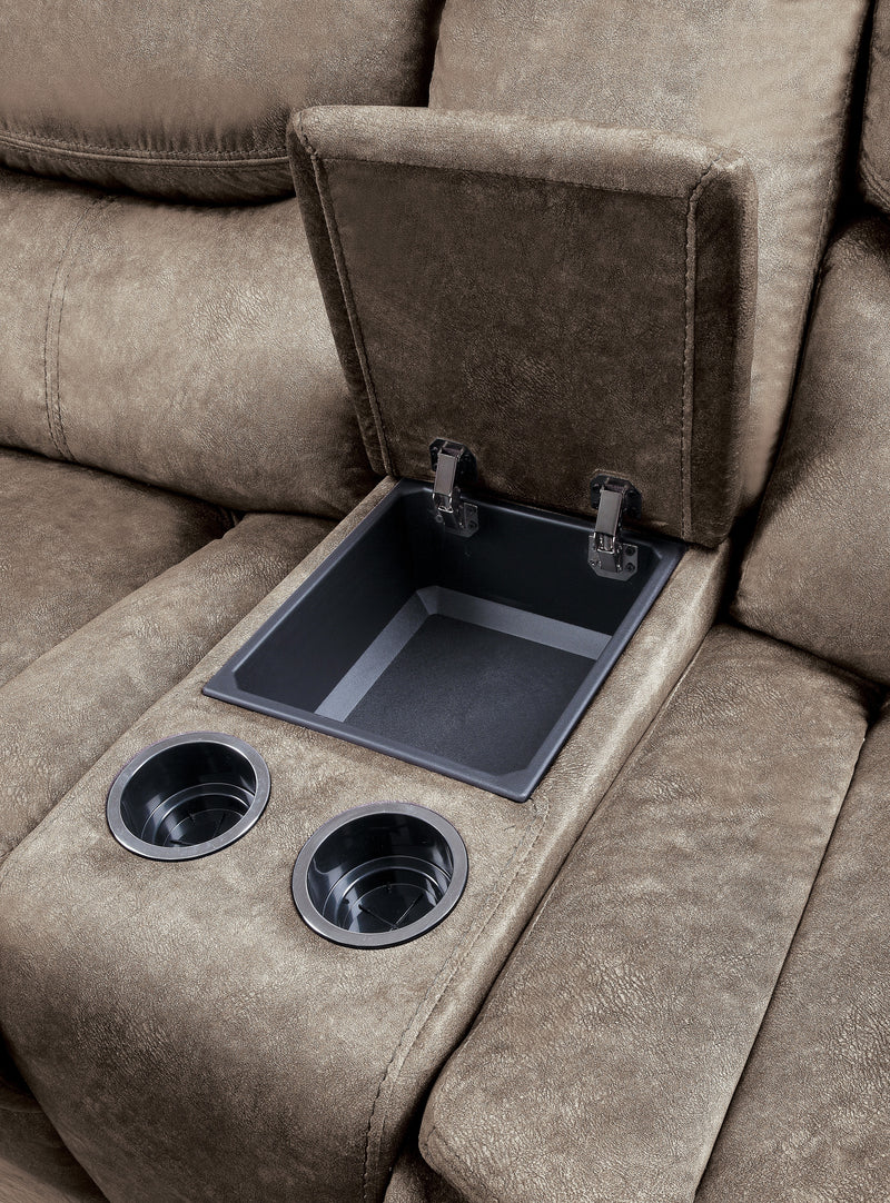 Bastrop - Double Glider Reclining Love Seat with Center Console