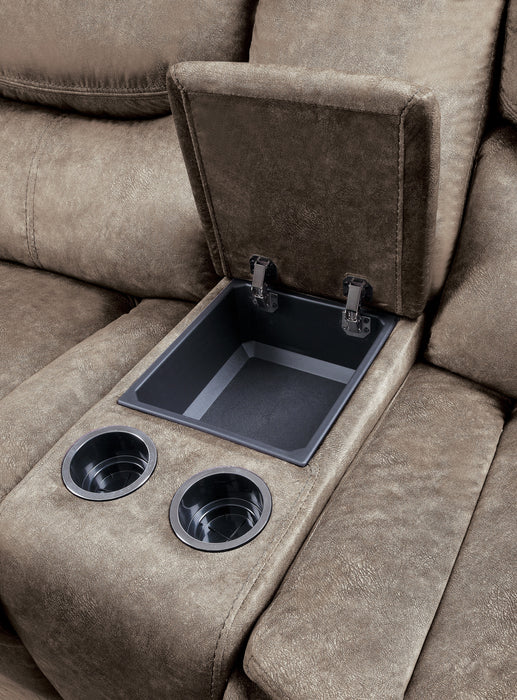 Bastrop - Double Glider Reclining Love Seat with Center Console