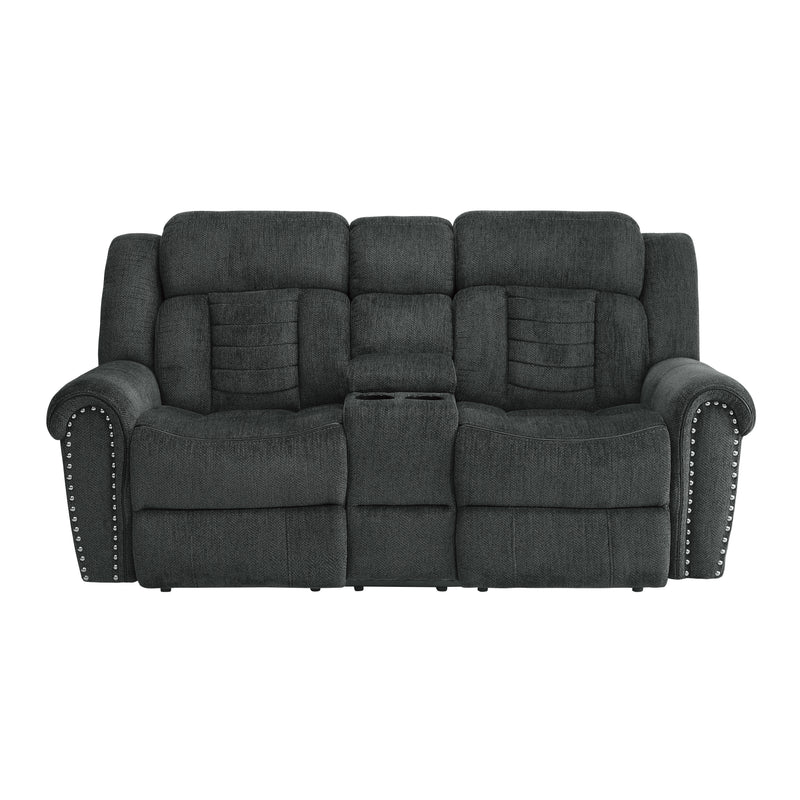 Nutmeg - Double Reclining Love Seat with Center Console