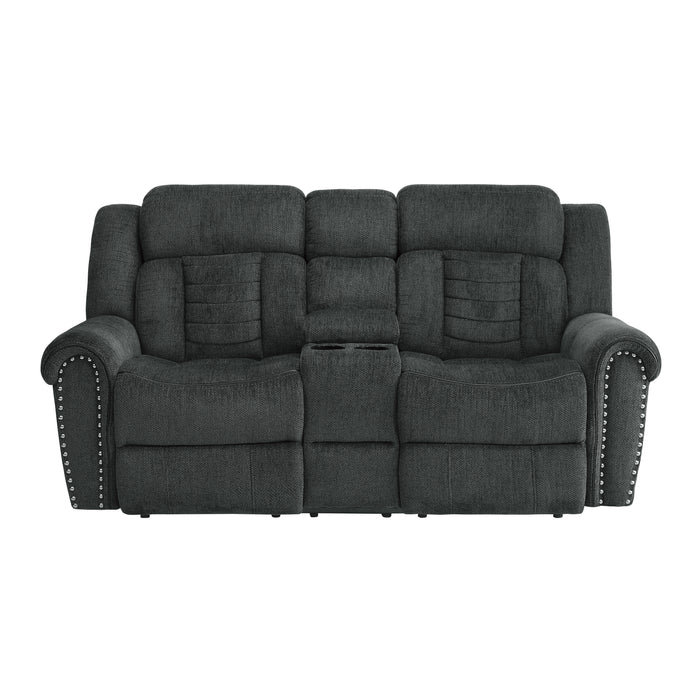 Nutmeg - Double Reclining Love Seat with Center Console