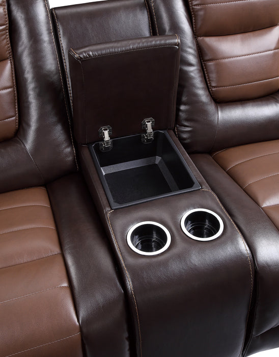 Briscoe - Double Glider Reclining Love Seat with Center Console