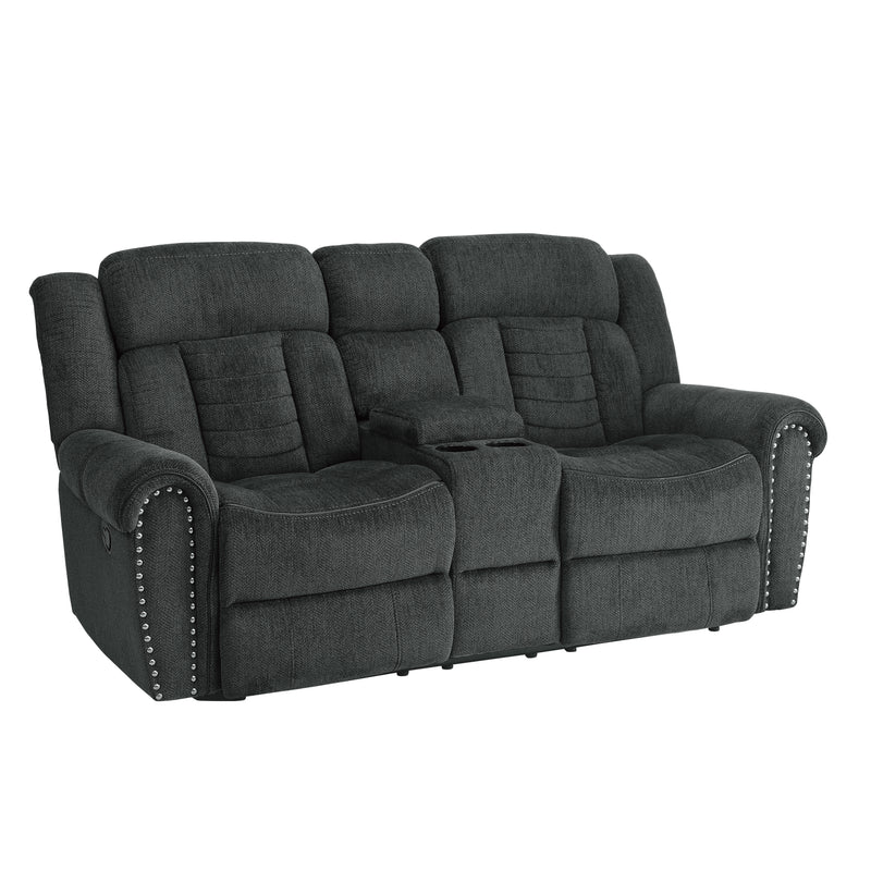 Nutmeg - Double Reclining Love Seat with Center Console