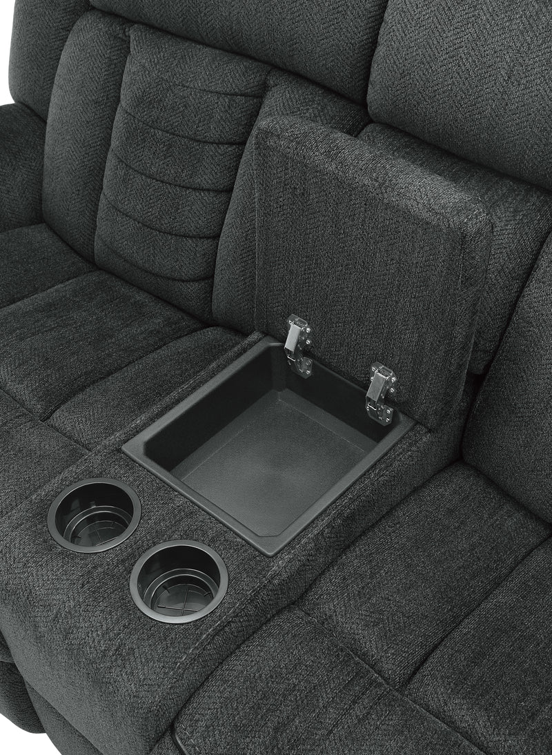 Nutmeg - Double Reclining Love Seat with Center Console