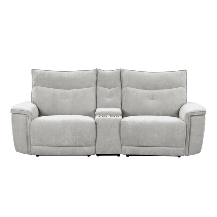 Tesoro - (3)Power Double Reclining Love Seat with Center Console, Power Headrests and USB Ports