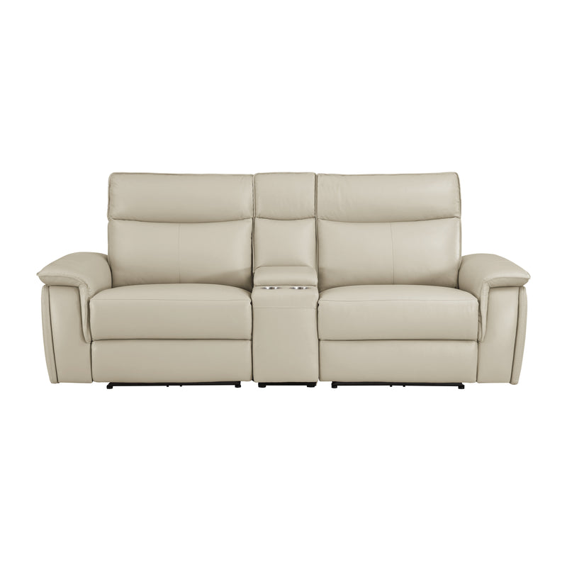 Maroni - (3)Power Double Reclining Love Seat with Center Console and Power Headrests