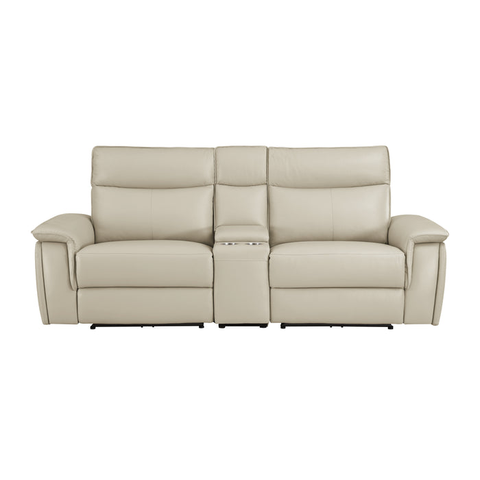 Maroni - (3)Power Double Reclining Love Seat with Center Console and Power Headrests