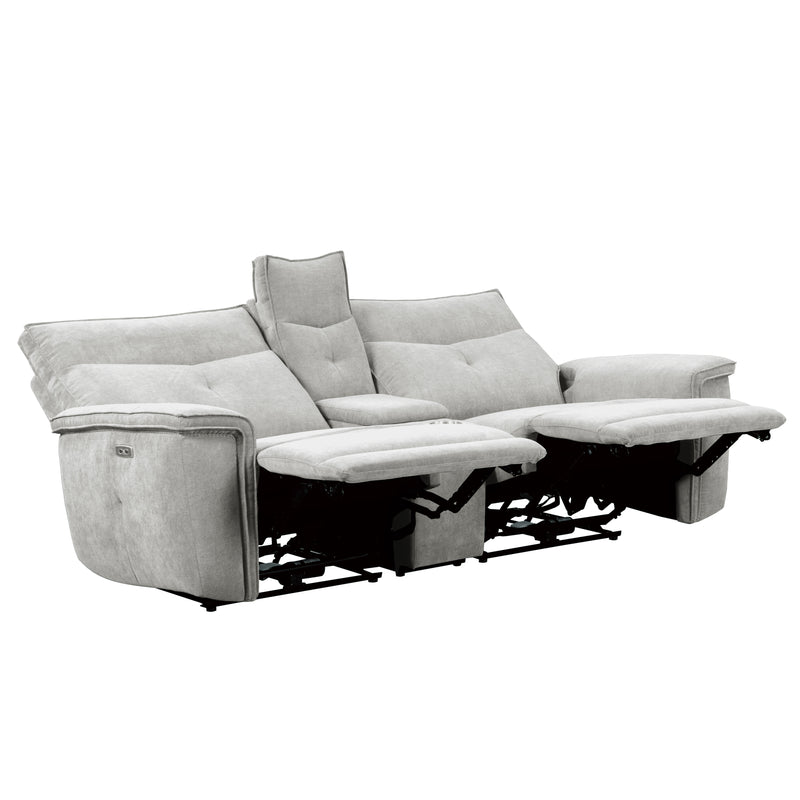 Tesoro - (3)Power Double Reclining Love Seat with Center Console, Power Headrests and USB Ports
