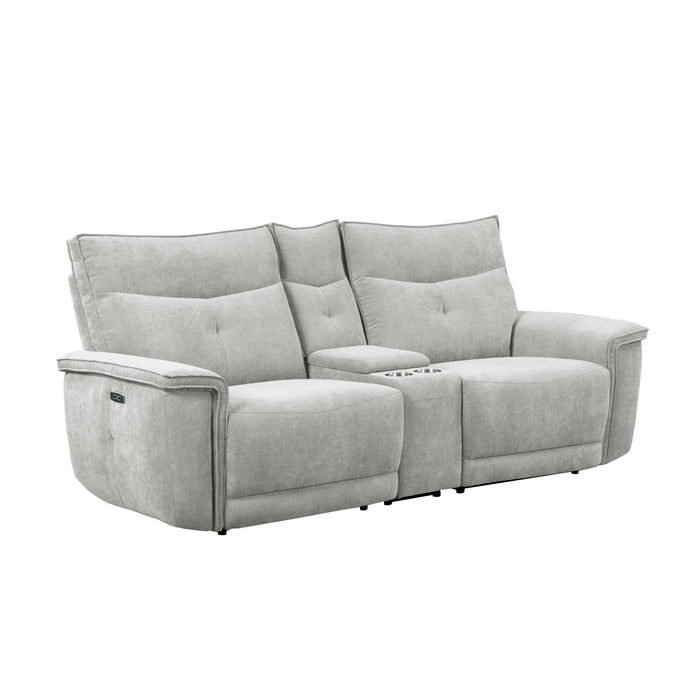 Tesoro - (3)Power Double Reclining Love Seat with Center Console, Power Headrests and USB Ports