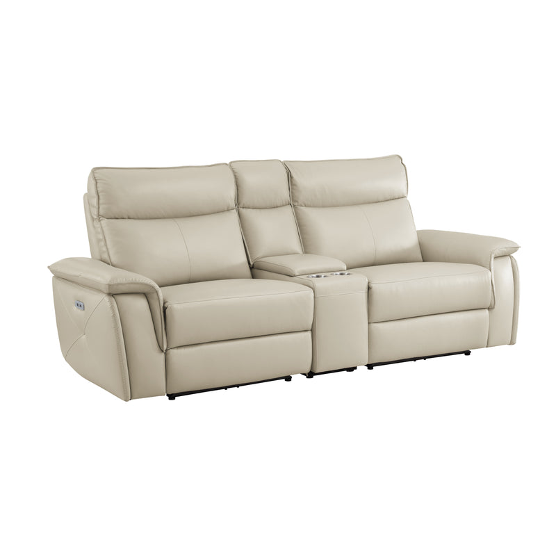 Maroni - (3)Power Double Reclining Love Seat with Center Console and Power Headrests
