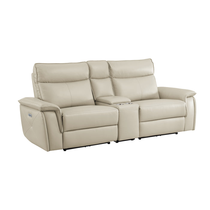 Maroni - (3)Power Double Reclining Love Seat with Center Console and Power Headrests