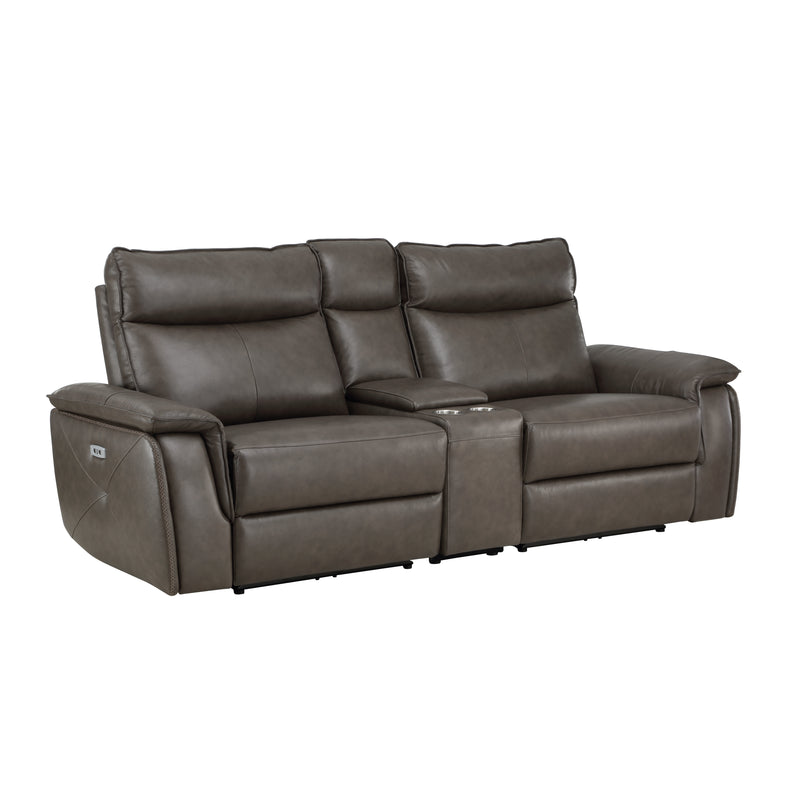Maroni - (3)Power Double Reclining Love Seat with Center Console and Power Headrests