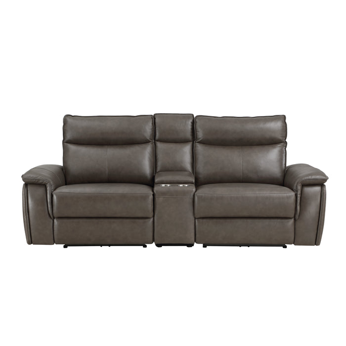 Maroni - (3)Power Double Reclining Love Seat with Center Console and Power Headrests