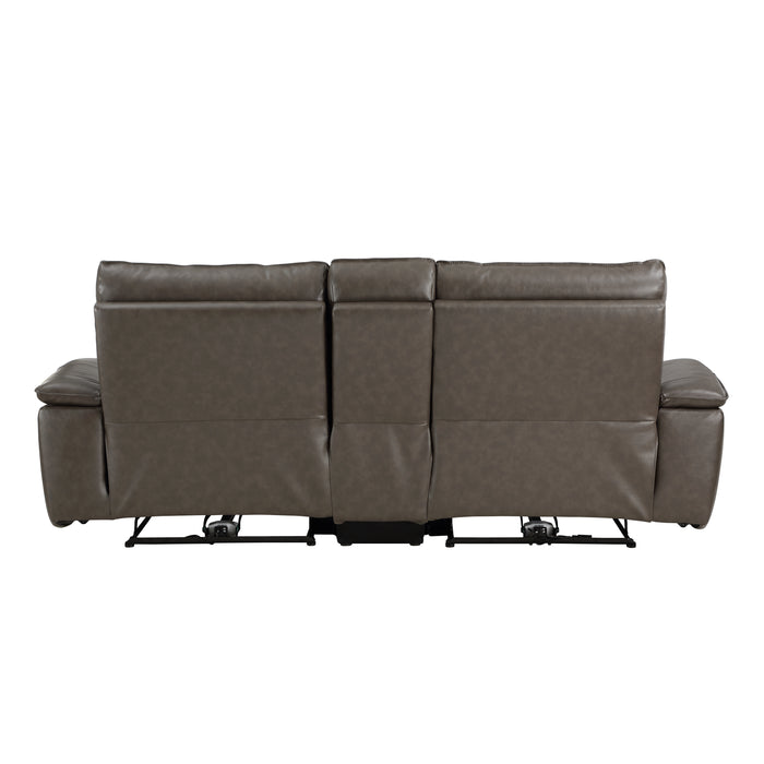 Maroni - (3)Power Double Reclining Love Seat with Center Console and Power Headrests