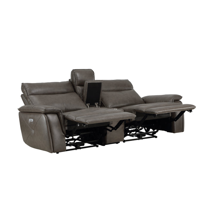 Maroni - (3)Power Double Reclining Love Seat with Center Console and Power Headrests