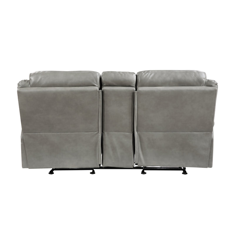 Aram - Double Glider Reclining Love Seat with Center Console, Receptacles and USB Ports