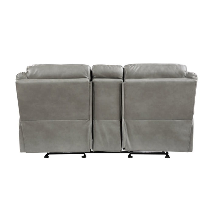 Aram - Double Glider Reclining Love Seat with Center Console, Receptacles and USB Ports