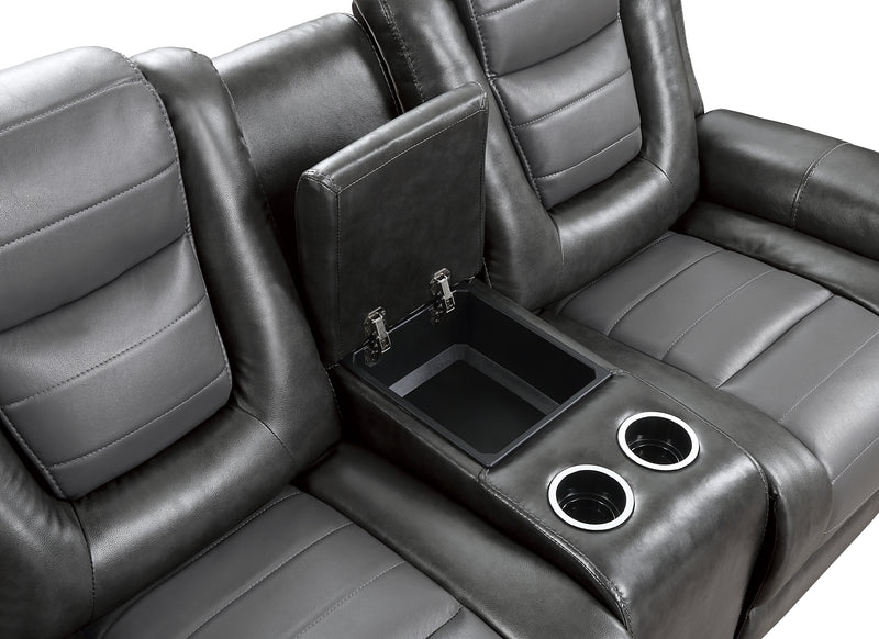 Briscoe - Double Glider Reclining Love Seat with Center Console